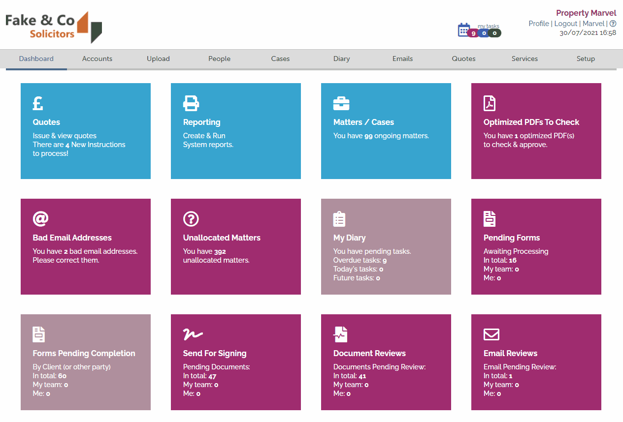 screenshot of Legal CM